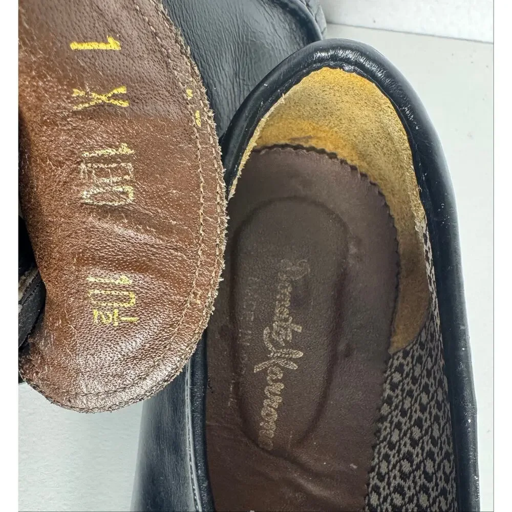 1990s Donato Marrone Black Leather Penny Loafers Brazil Men’s 10.5 M
